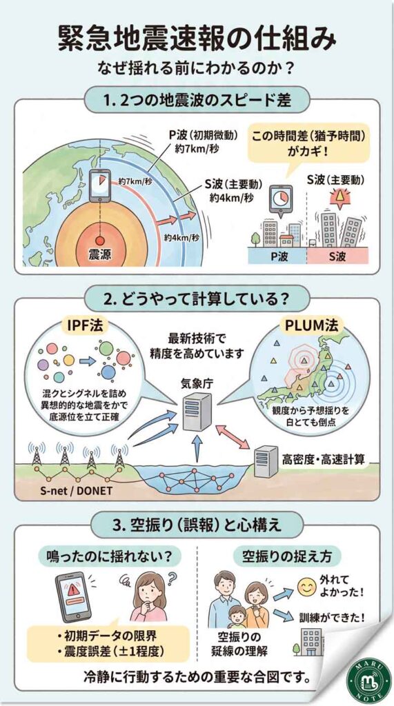 緊急地震速報とは?仕組み・鳴る基準・スマホ設定・避難行動を徹底解説【2026年最新】インフォグラフ