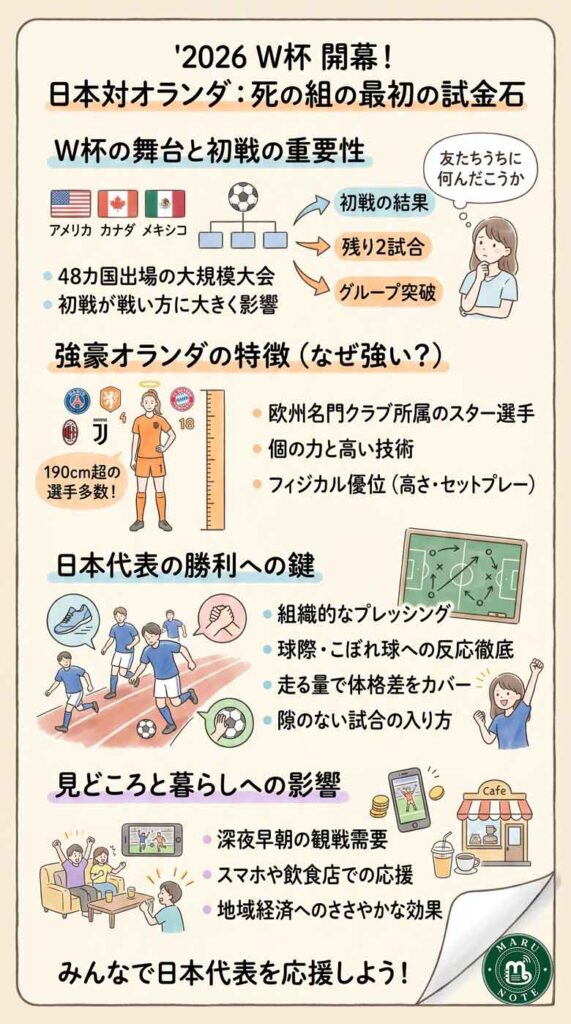 日本対オランダ、W杯初戦が"死の組"の最初の試金石になる理由インフォグラフ