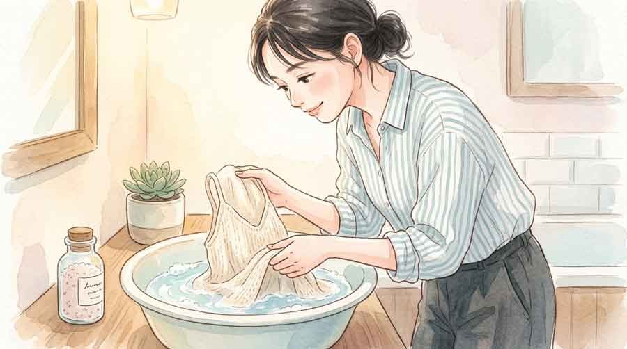 洗濯を繰り返しても保湿機能が続く仕組みのイメージ