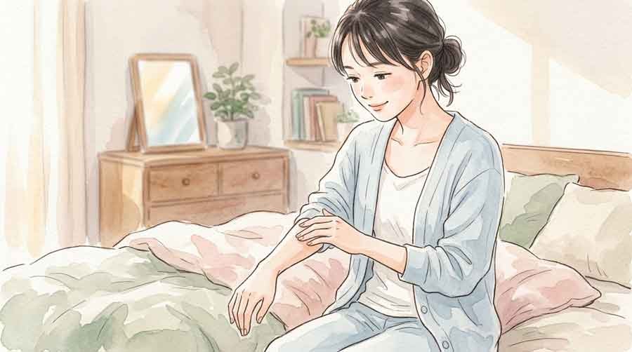 敏感肌の人が着用時に注意すべきポイントのイメージ