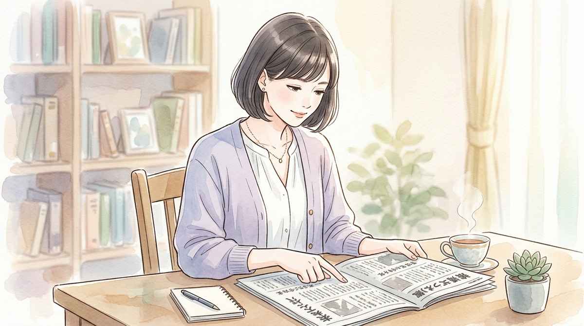 全東信破産のニュース記事を読み解く知的な女性