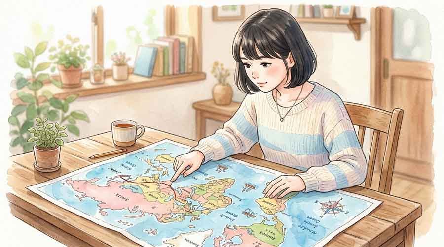 歴史的な番狂わせの背景を地図と共に読み解く女性