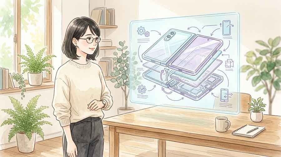 iPhone折りたたみのサプライチェーンと市場構造を整理するイメージ