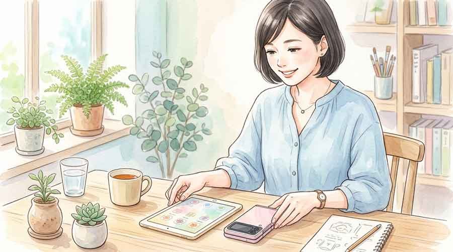 iPhone折りたたみとiPad miniの住み分けを整理するイメージ