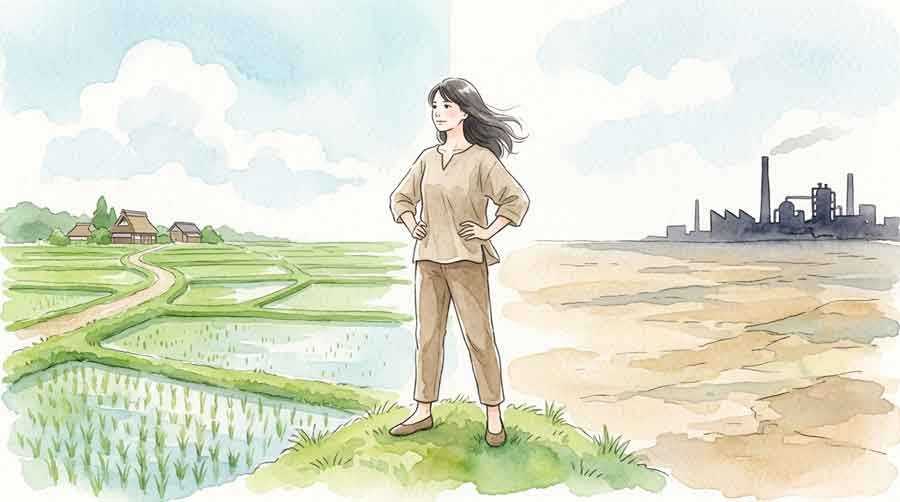 熊本の地下水を守る未来の課題を見つめる様子