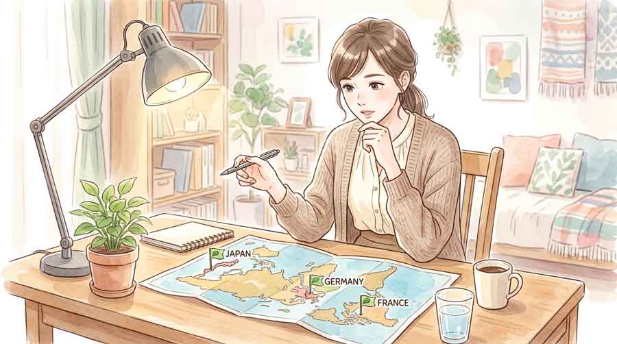 フランスの環境メジャー企業と日本企業の違いを比較する女性