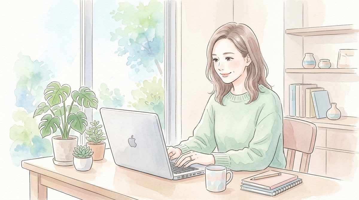 高性能なMacBookを長く使い続ける様子を表すイラスト