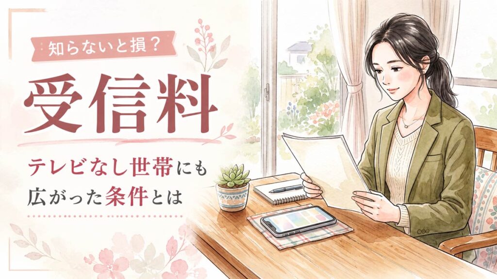 NHK ONE受信料の仕組みを解説する制度資料とスマートフォン