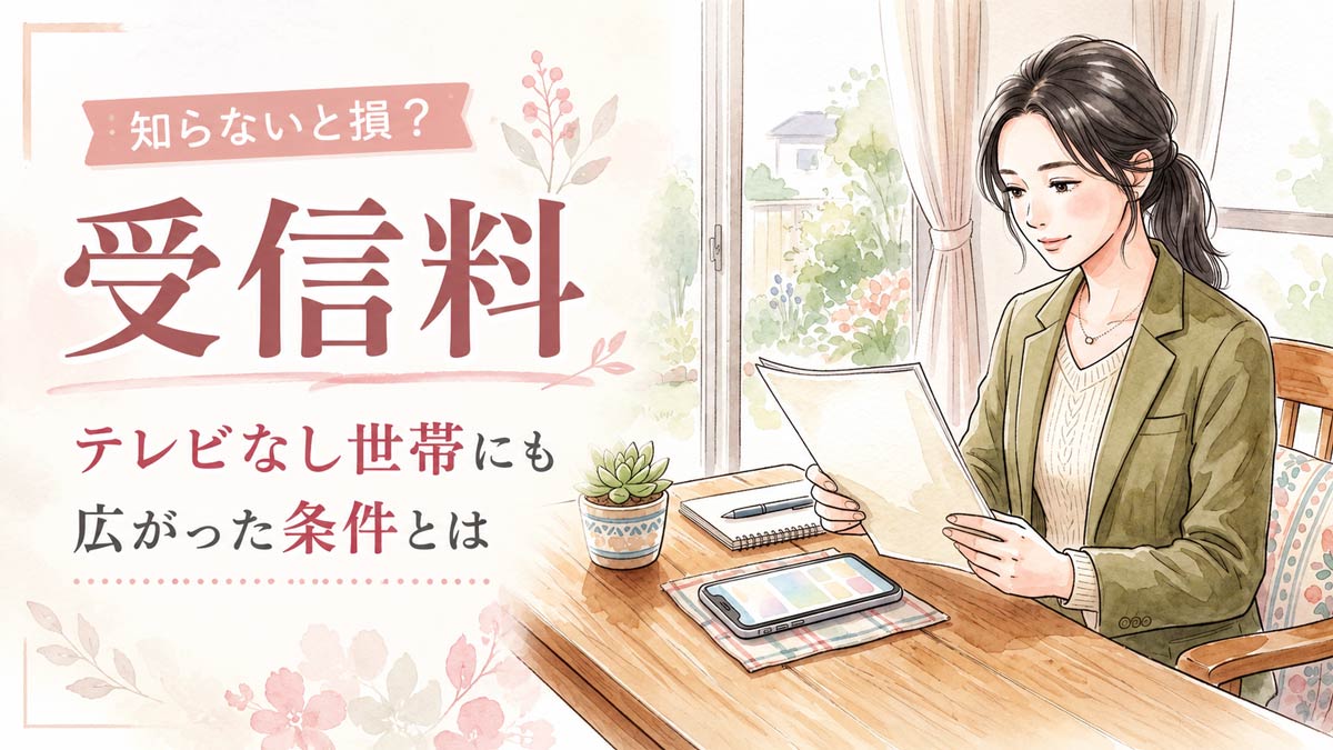 NHK ONE受信料の仕組みを解説する制度資料とスマートフォン