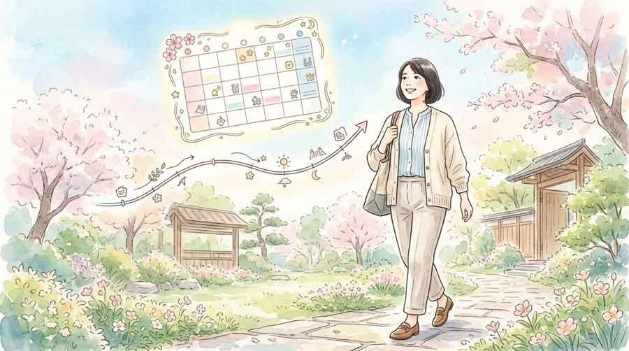 カレンダーを見てLINE有料化騒動の今後の見通しを整理するまるの水彩画