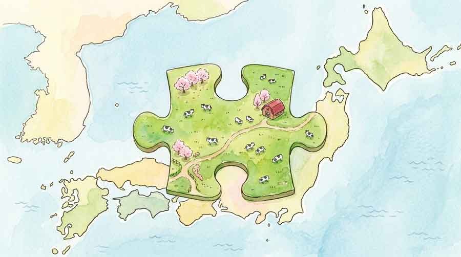 放牧酪農が日本で広がらない理由を象徴する広大な牧草地と乳牛