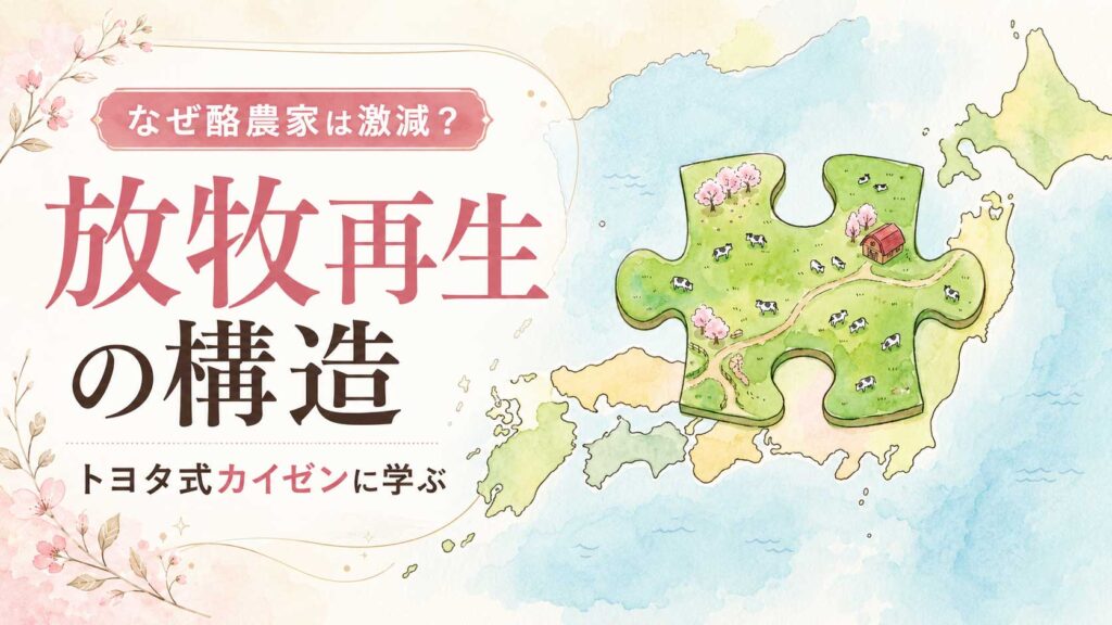 放牧酪農が日本で広がらない理由を象徴する広大な牧草地と乳牛