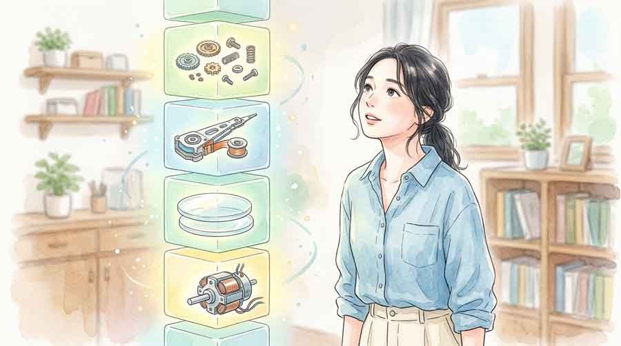 日本の精密部品メーカーの独占シェアを整理するイメージ