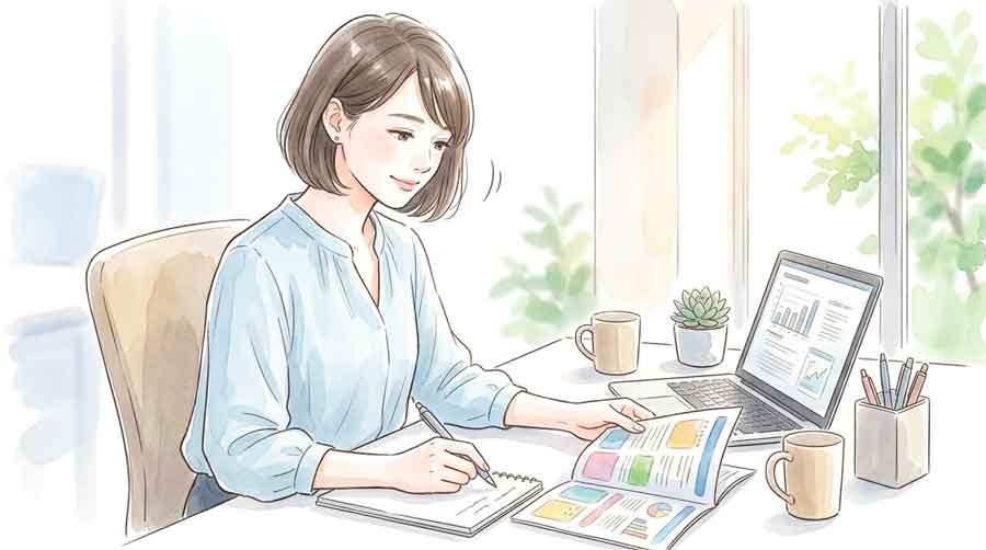 東京アプリ生活応援事業の制度概要を確認する女性