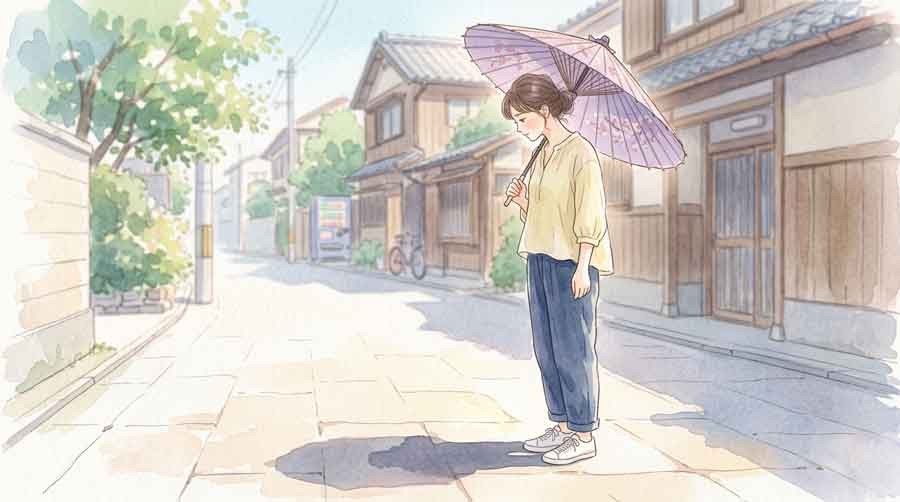遮光率が高い日傘でも日焼けしてしまう仕組みのイラスト