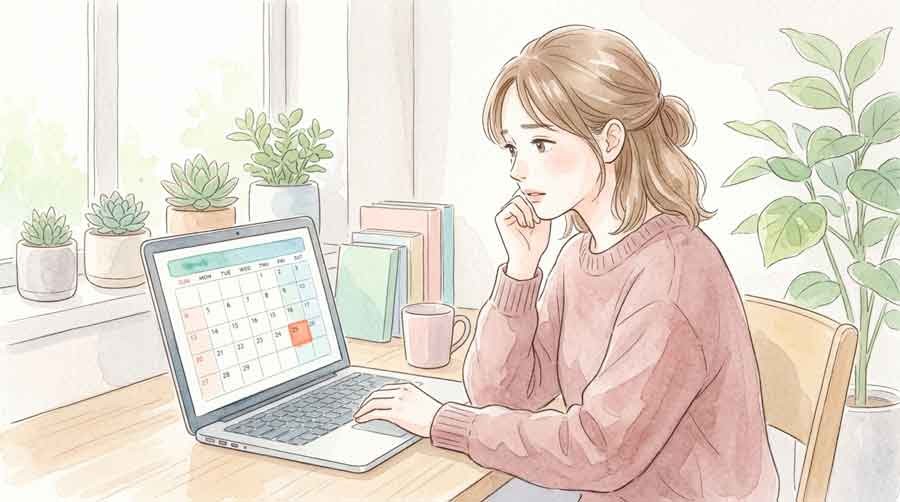 電子証明書の有効期限をパソコンで確認する女性