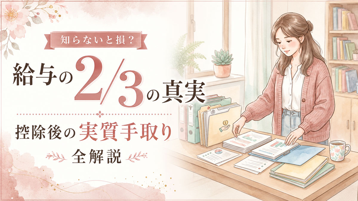 傷病手当金 給与の3分の2 仕組みを整理して資料を見つめる女性