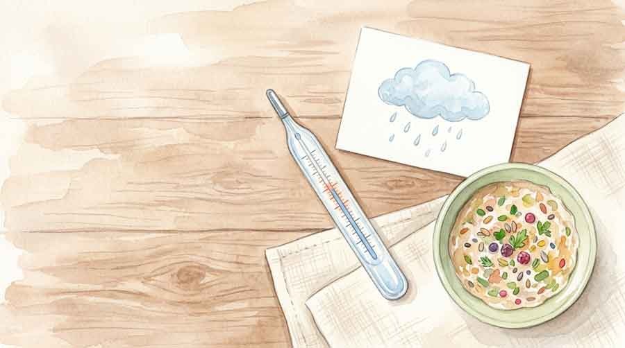 食中毒の背景を資料で調べる知的な女性の落ち着いた様子