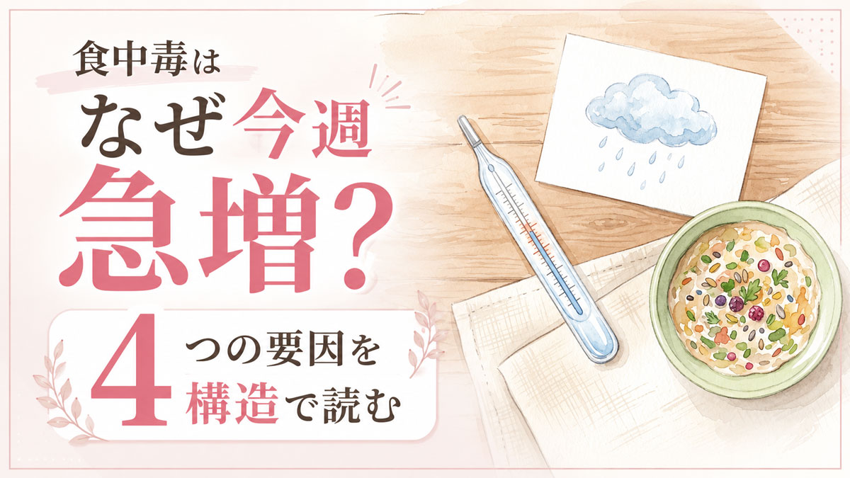 食中毒の背景を資料で調べる知的な女性の落ち着いた様子