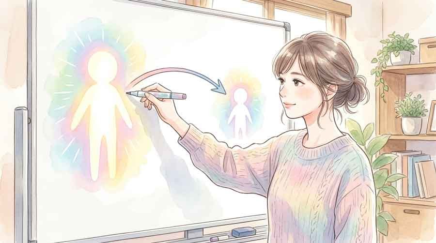 教師AIと生徒AIの関係を図で説明するシーン