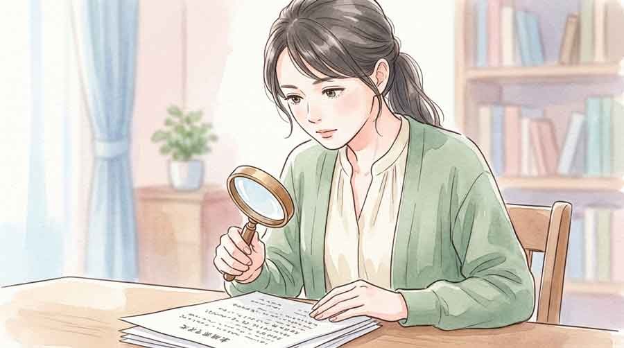 利用規約と法律の書類を確認するシーン