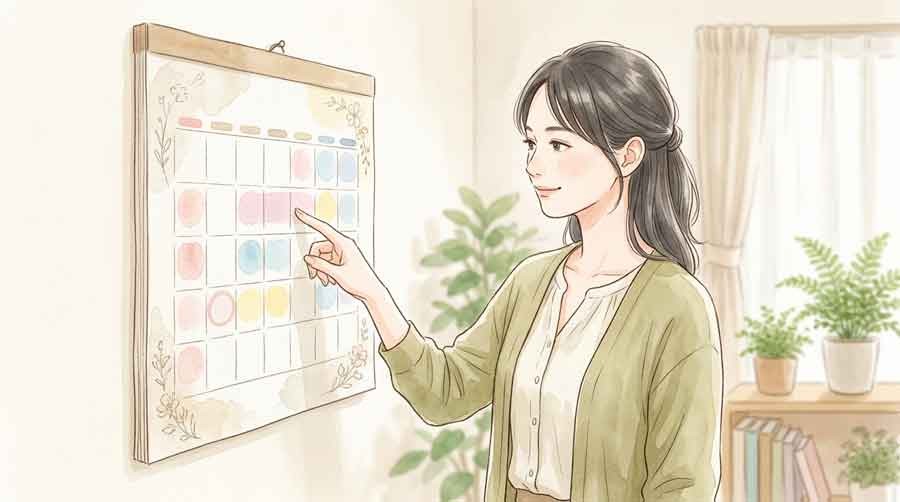 ディズニー運営カレンダーの新価格帯を整理する様子