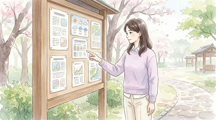 テレビとスマートフォンで気象庁の発表を確認する様子