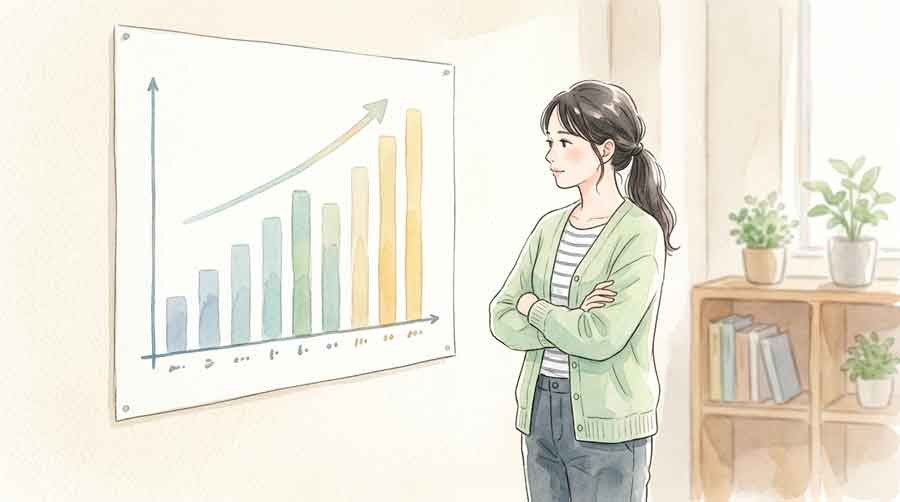 過去最大11.7兆円の為替介入データをグラフで確認する女性