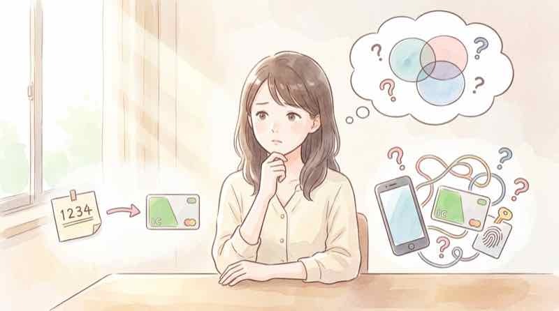 ゆうちょのATM生体認証で500万円まで引き出す条件を調べる女性