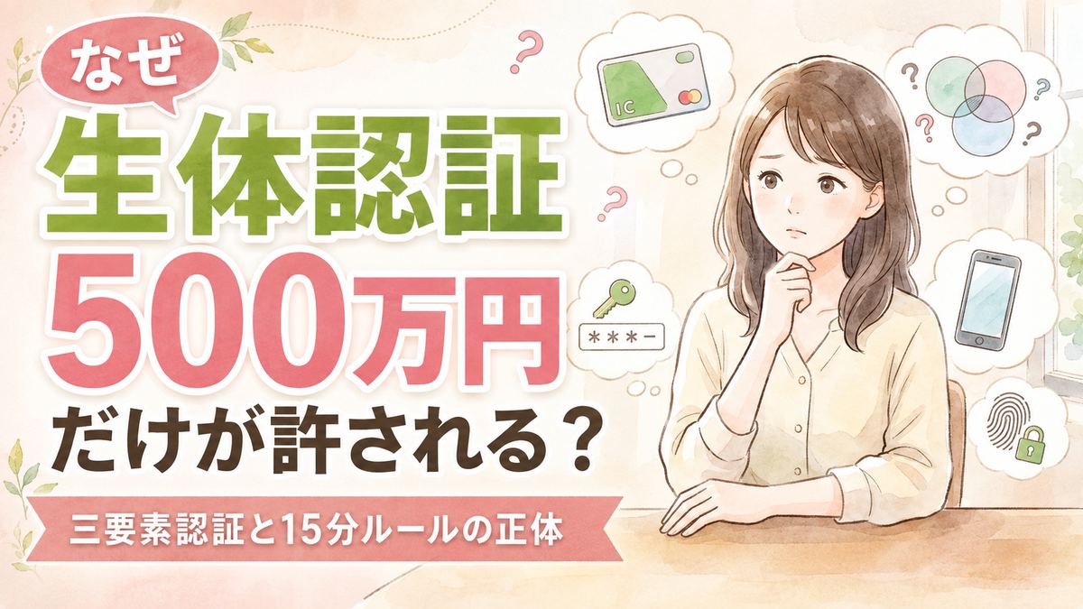 ゆうちょのATM生体認証で500万円まで引き出す条件を調べる女性