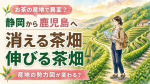 日本茶 2050年の産業構造転換を象徴する平坦地の大規模茶畑と機械化風景
