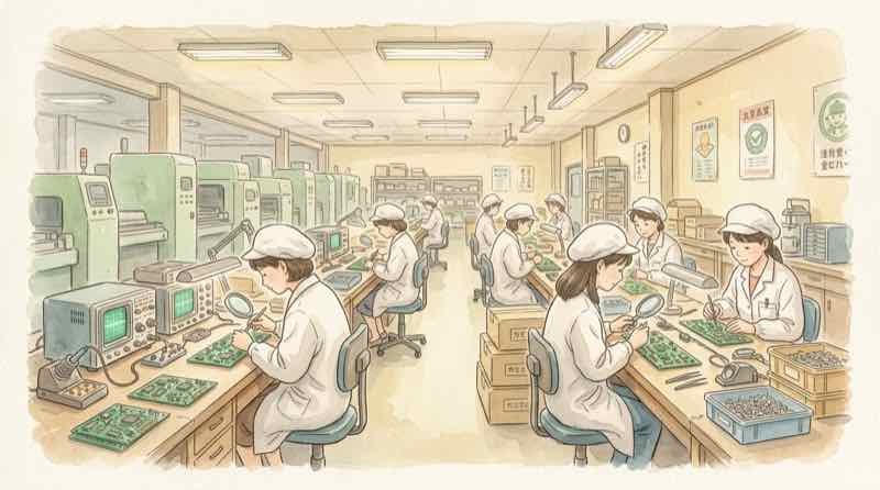 1980年代の日本の工場を思わせるレトロなイメージ