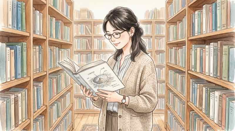 クレーターの予測図をデータで確認する女性