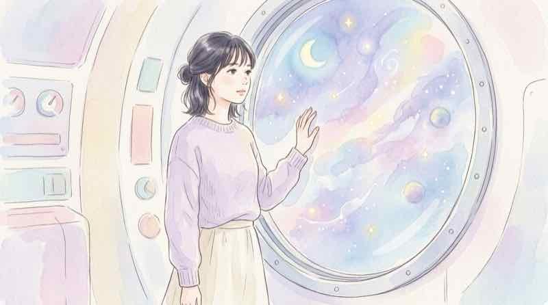 新スペースマウンテンのテーマを読み解く女性