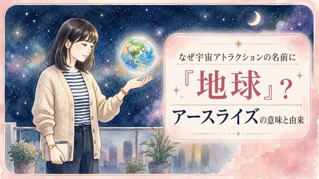 アースライズ 意味を考えながら宇宙と地球の関係を見つめる女性
