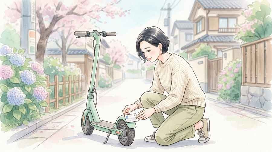 特定小型原付の制度概要を確認する様子