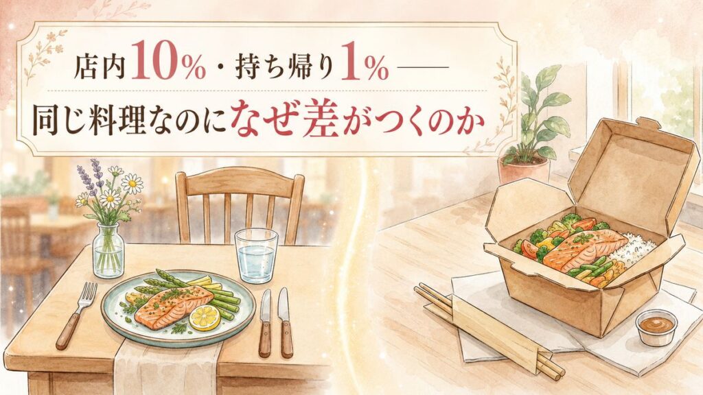 食品減税 外食の店内飲食と持ち帰りの税率差を考える様子