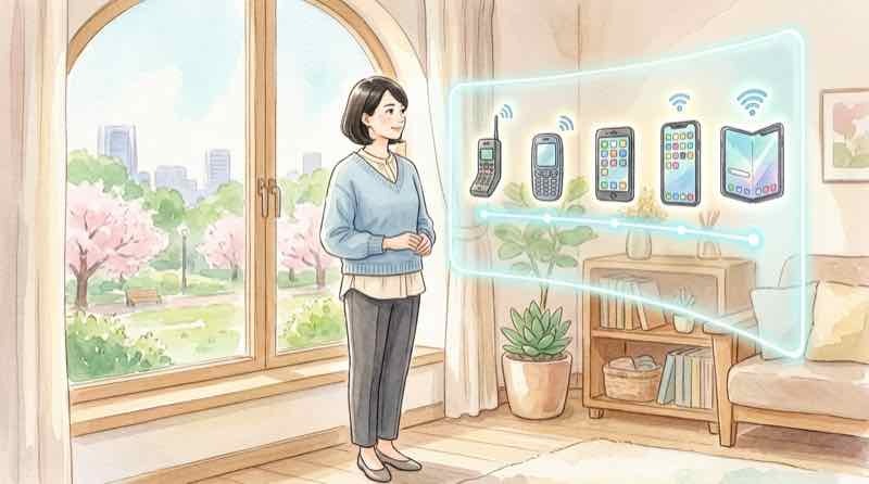 iPhone18の2027年延期を調べる知的な女性のイメージ