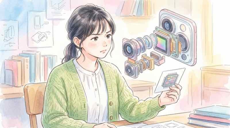 iPhone18 Proの新機能を確認する女性のイメージ