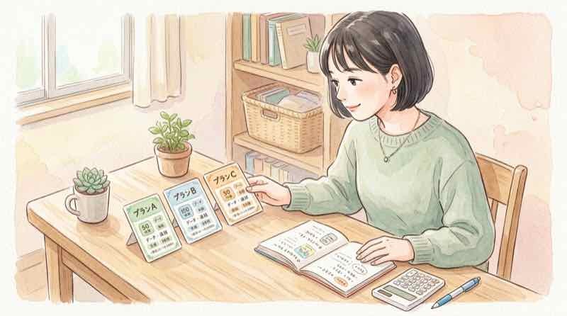 キャリアの返却プログラムを比較する女性のイメージ