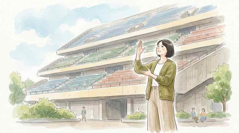 国立競技場の座席の階層構造を比較するまる