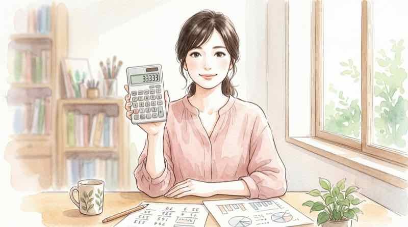 旅行代金別の支払額早見表を指でたどる女性、九州ふっこう応援割の金額比較
