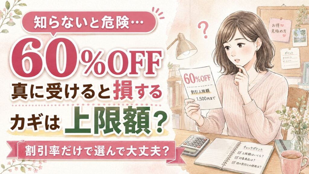 九州ふっこう応援割はいくら安くなるか電卓で計算する女性、割引の早見表