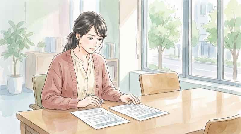 正社員と無期転換社員の業務内容を比較して確認する様子