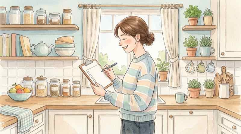 コーヒーフィルター 安全性 チェックリストを整理する女性