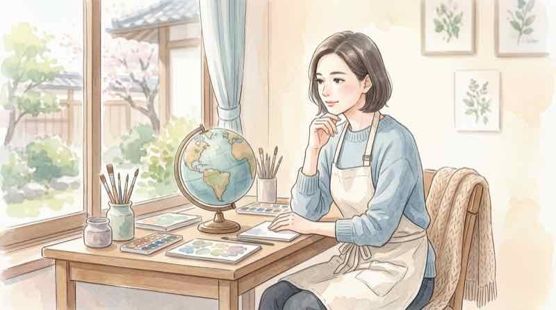購買力平価という言葉の背景を落ち着いて整理する女性