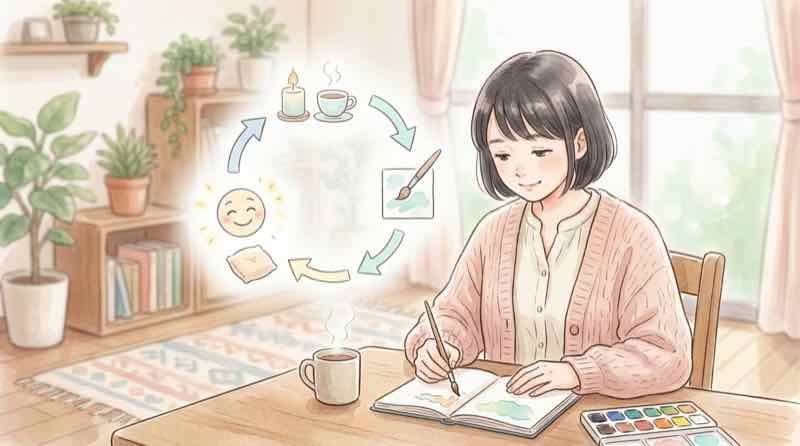 Habit Loopとストレスによる過食のイメージ