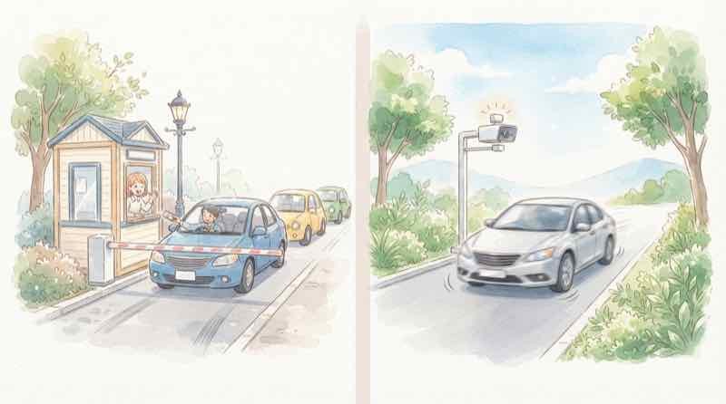 臨時駐車場 DXで変わる運営方法を比較した表のイメージ