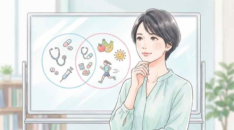 マンジャロとゼップバウンドの違いを整理する女性のイラスト