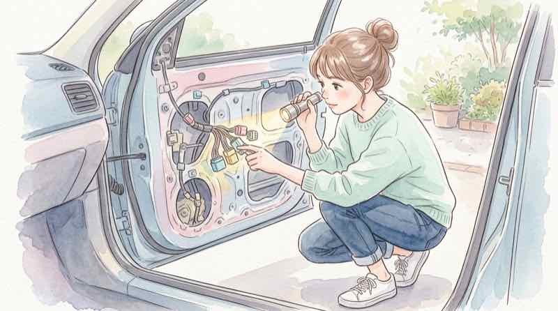配線やECUなど電装系の水没ダメージを点検するイメージ